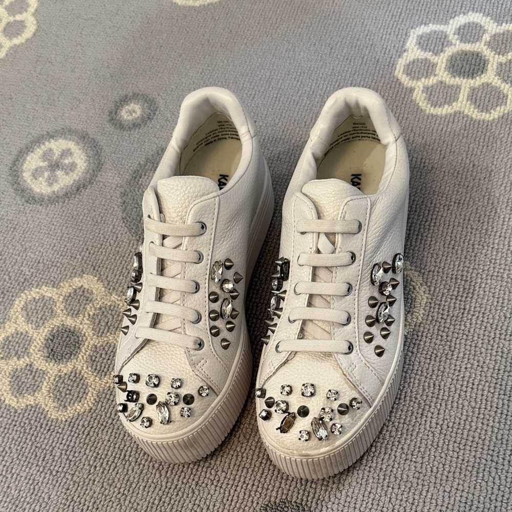 Karl Lagerfeld White Studded Sneakers